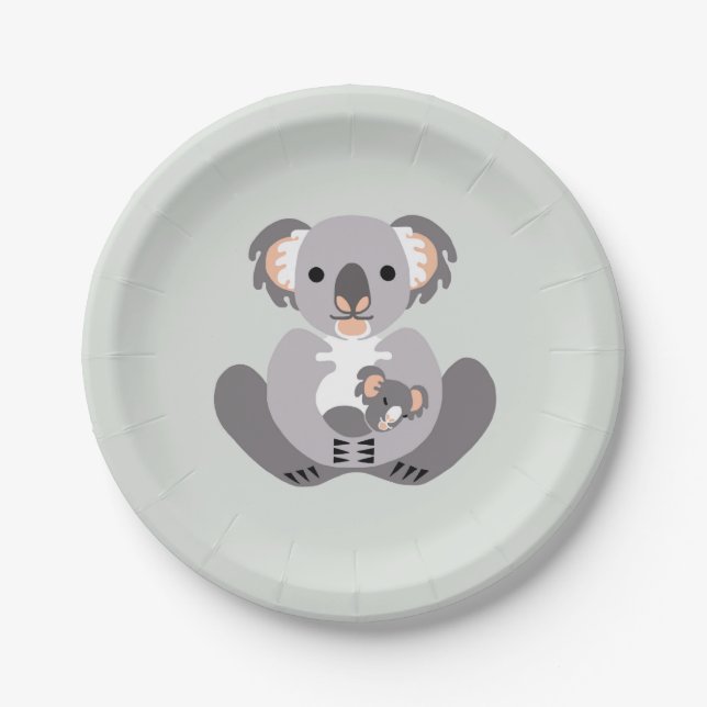 Plato De Papel Marsupial - KOALA - Vida silvestre australiana - F (Anverso)