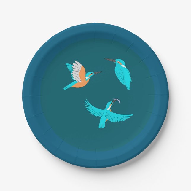 Plato De Papel Martín pescador común (Anverso)