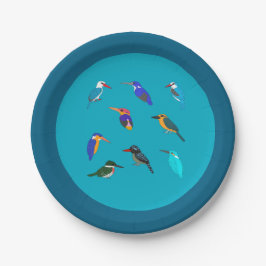 Plato De Papel Martines pescadores