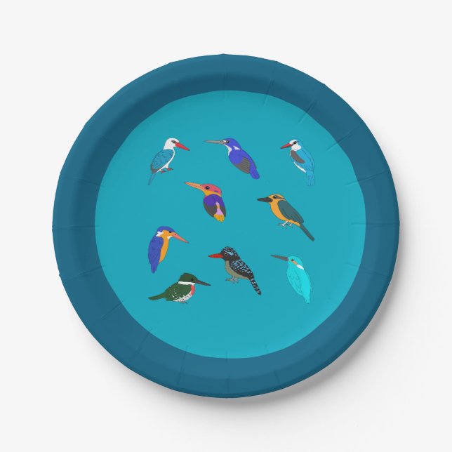 Plato De Papel Martines pescadores (Anverso)