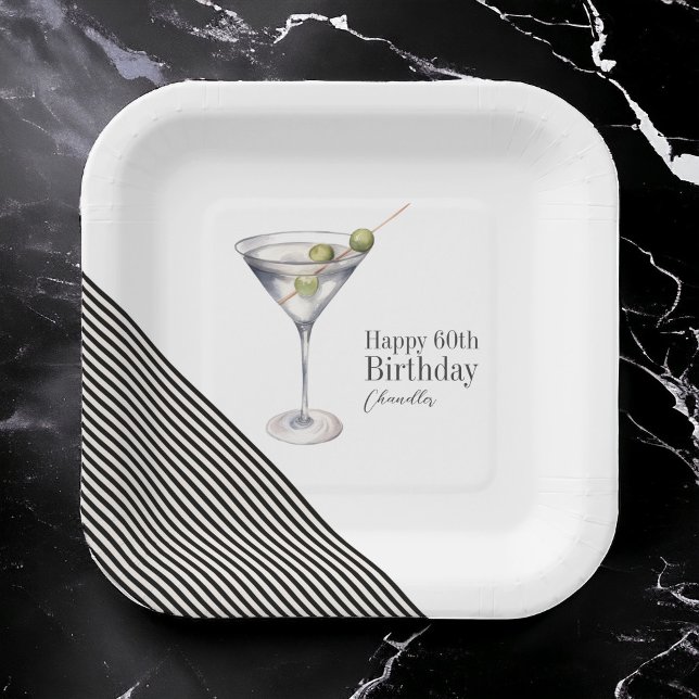 Plato De Papel Martini Cocktail 60th Birthday Party Paper Plates (Subido por el creador)