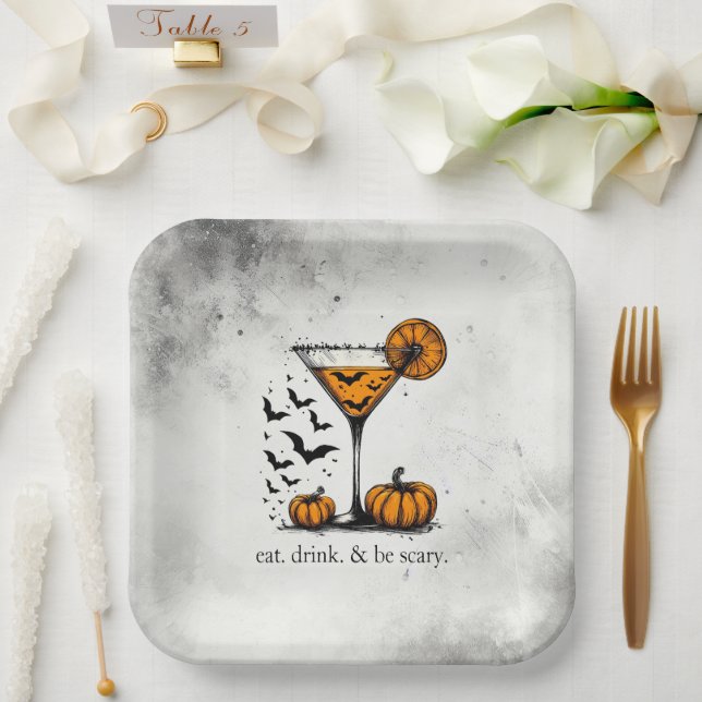 Plato De Papel Martini de Calabaza (Boda)