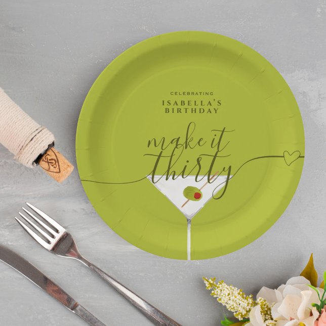 Plato De Papel Martini verde hace 30 años Fiesta (Subido por el creador)