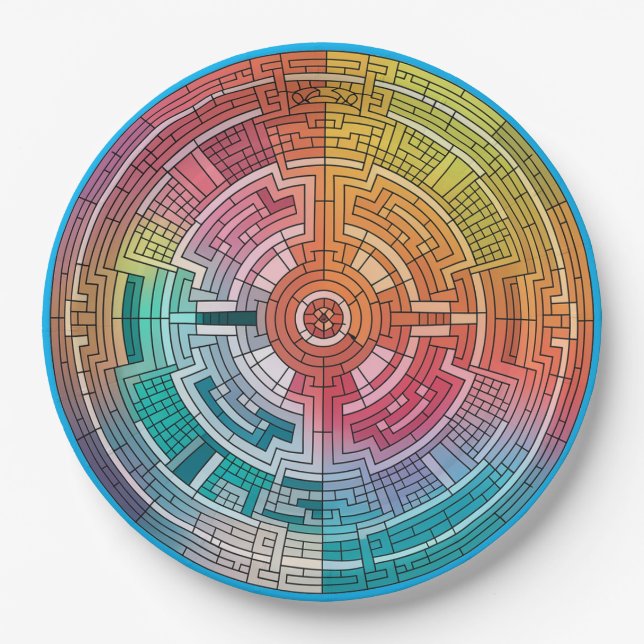 Plato De Papel Marvel de mosaico maya (Anverso)