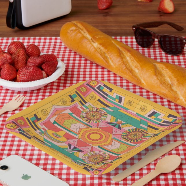 Plato De Papel Marvel Mayan Mosaic 02 (Picnic)