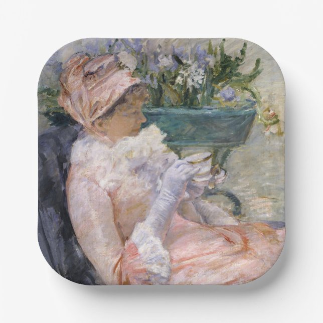 Plato De Papel Mary Cassatt - La Copa del Té (Anverso)