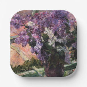 Plato De Papel Mary Cassatt - Lilacs en una ventana