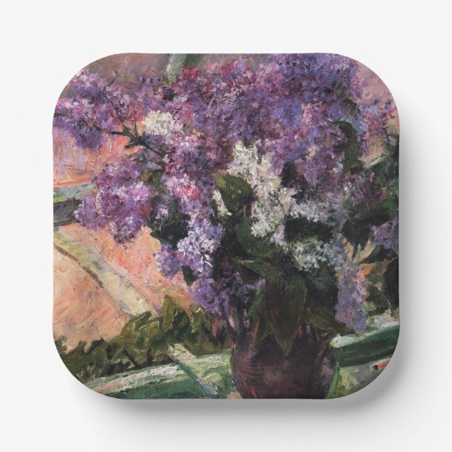 Plato De Papel Mary Cassatt - Lilacs en una ventana (Anverso)