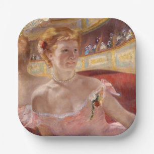 Plato De Papel Mary Cassatt - Mujer con collar de perla en un gra