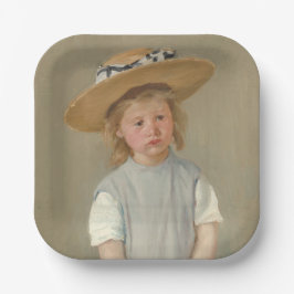 Plato De Papel Mary Cassatt - Niño en un Gorra de paja