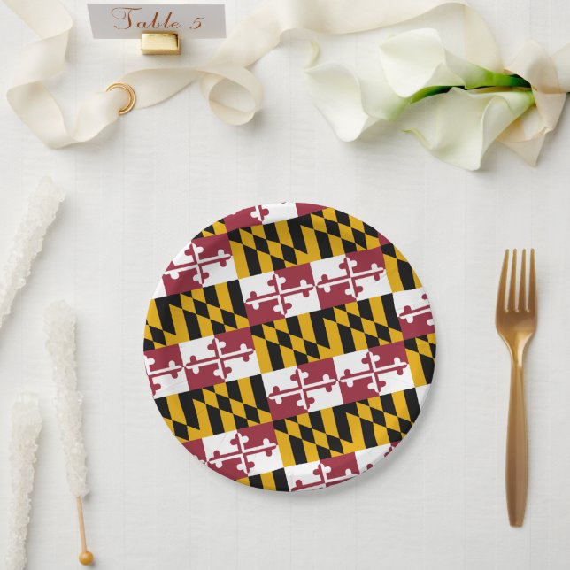 Plato De Papel Marylander Flag Design, Flag of Maryland (Boda)