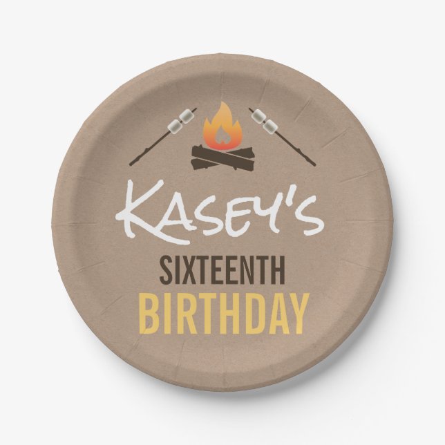 Plato De Papel Más diversión con amigos en la fiesta de cumpleaño (Anverso)