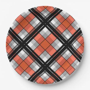 Plato De Papel Masa negra y naranja