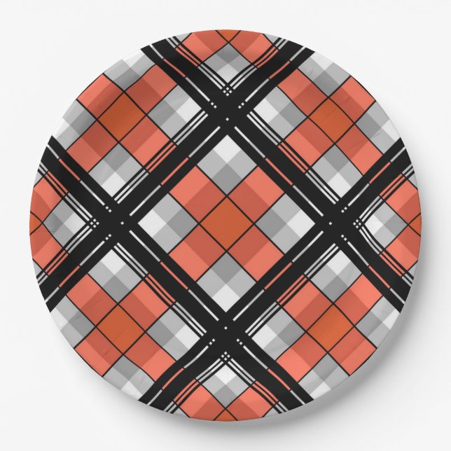 Plato De Papel Masa negra y naranja (Anverso)