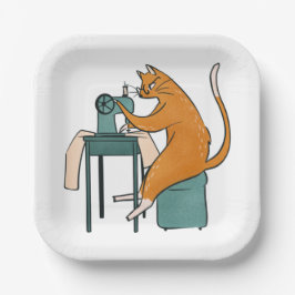 Plato De Papel Masaje de gatos vintage