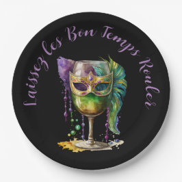 Plato De Papel Máscara de Mardi Gras