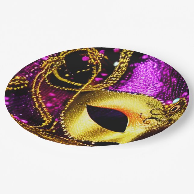 Plato De Papel Máscara de oro elegante (Angular)