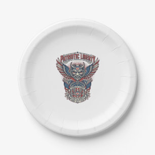 Plato De Papel Máscara Patriótica Guardia Libertad Militar Inspir