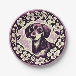Plato De Papel Mascota de perros Weiner Dog Dachshund Sausage