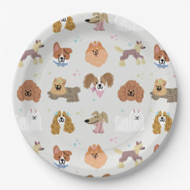 Plato De Papel Mascotas de perros Fiesta de niños