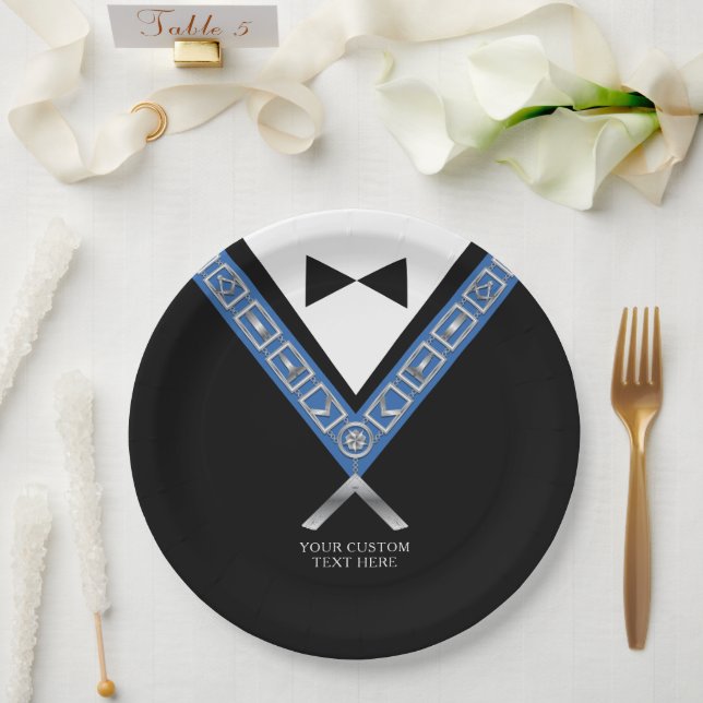 Plato De Papel Masonic Masters Jewel Tux Template Freemason (Boda)