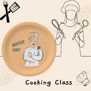 Plato De Papel Master Chef y Vintage Cook Photo