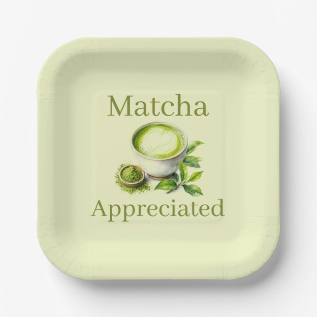Plato de papel Matcha (Anverso)