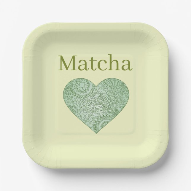 Plato de papel Matcha (Anverso)