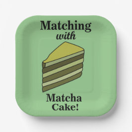 Plato De Papel Matcha Green Cake Fiesta