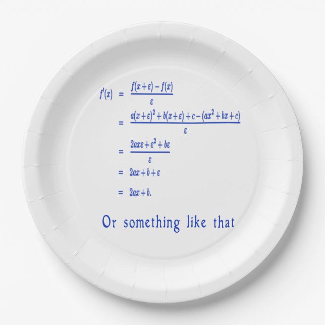 Plato De Papel Matemáticas (Anverso)