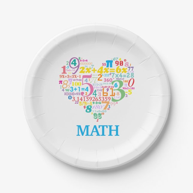 Plato De Papel Matemáticas del Corazón (Anverso)