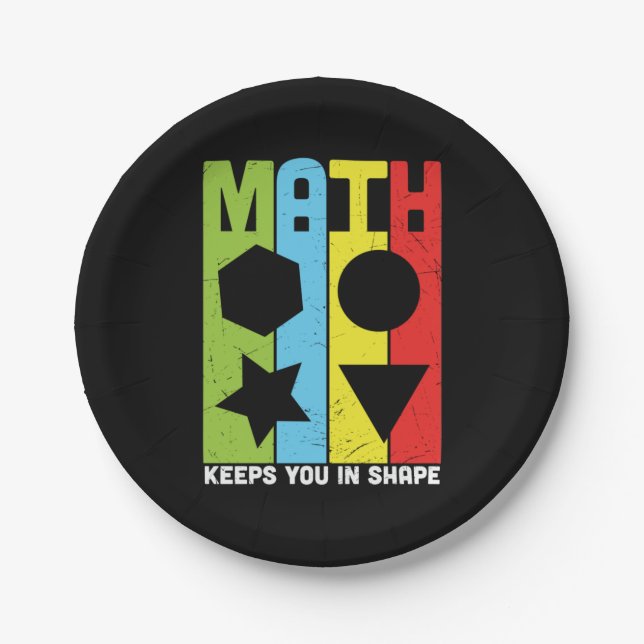 Plato De Papel Matemáticas Te Mantienen En Forma (Anverso)