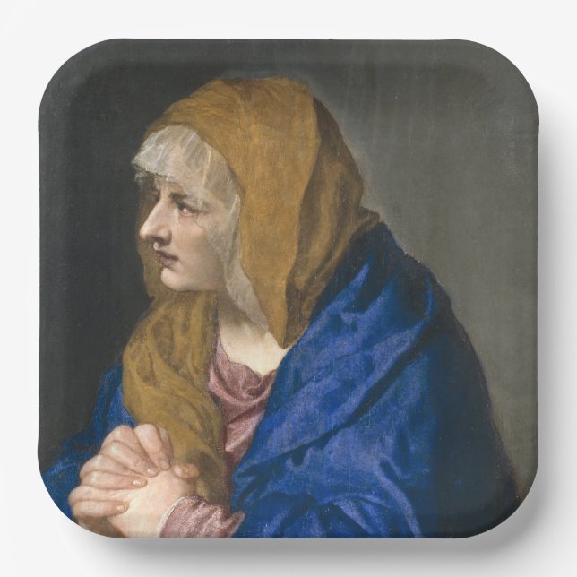 Plato De Papel Mater Dolorosa (Virgen María) (Madre de los Dolore (Anverso)