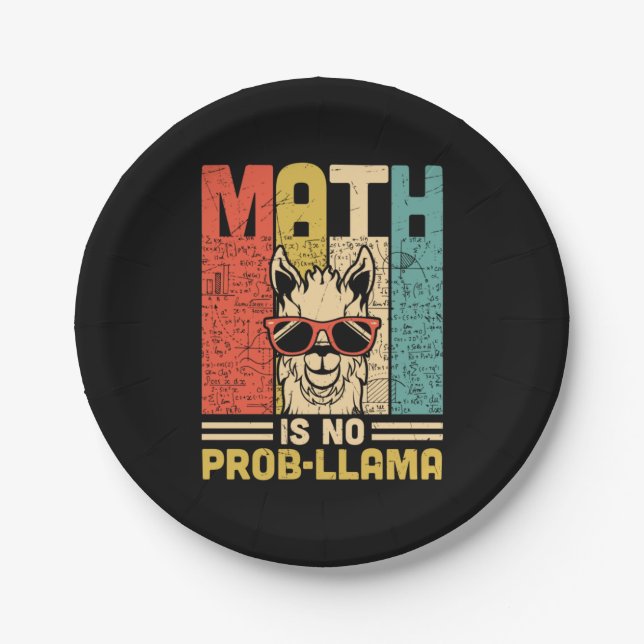 Plato De Papel Math Teacher Math Is No Problem (Anverso)
