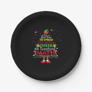 Plato De Papel Math Teacher Navidades Shirt Elf Navidades Saludos