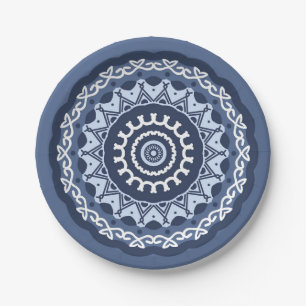 Plato De Papel Matrícula complicada Mandala Diseño placas de pape