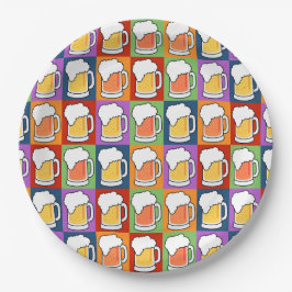 Plato De Papel Matrícula de papel BEER Pop Art