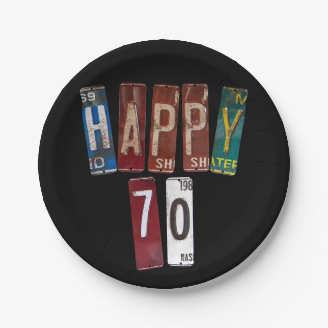 Plato De Papel matrículas oxidadas por 70 años (Anverso)