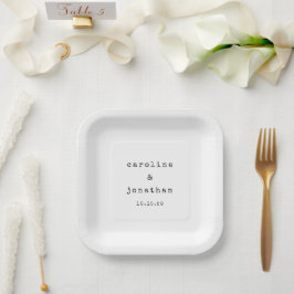 Plato De Papel Matrimonio personalizado de la máquina de escribir