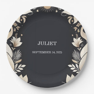 Plato De Papel Matrimonio tradicional Vow Renovación de Ducha Bri