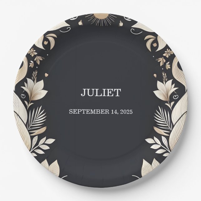 Plato De Papel Matrimonio tradicional Vow Renovación de Ducha Bri (Anverso)