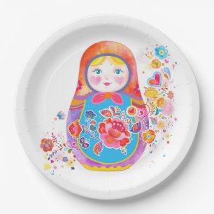 Plato De Papel Matryoshka