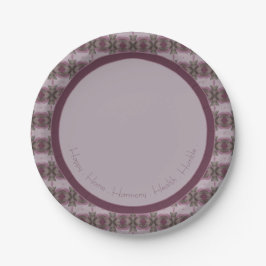 Plato De Papel Mauve Plum y Green