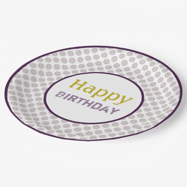 Plato De Papel Mauve Polka-Dot Design (Angular)