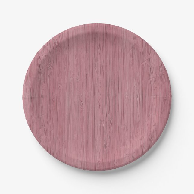 Plato De Papel Mauve Purple Bamboo Madera Grano (Anverso)