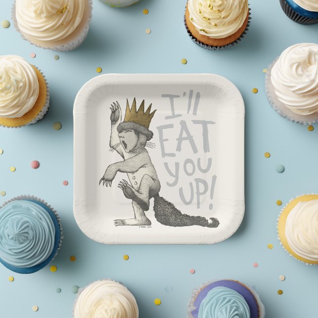 Plato De Papel Max | ¡Te comeré! (Paper plate on simulated table)