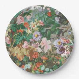 Plato De Papel Máximo sueño floral oscuro vintage 