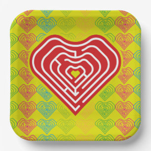 PLATO DE PAPEL MAZE LOVE HEART BY MASANSER PIXELAT