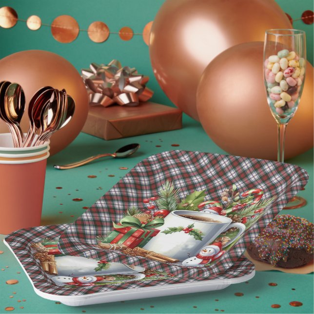 Plato De Papel McDuff Dress Modern Scottish Tartan Christmas (Multi)