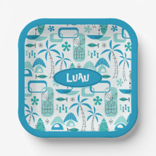 Plato De Papel MCM Hawaiian Village – Blue